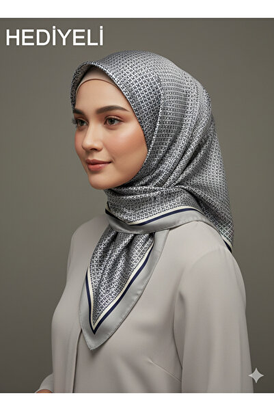 Picasso وشاح كريستالي رمادي بمظهر حريري – تصميم أنيق من التويل 90×90