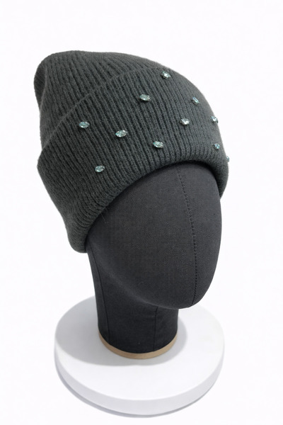 Store Haki yeşil taşlı kışlık bere