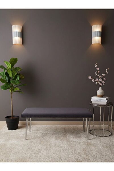 ÖZCAN METAL Krom Metal Ayaklı Metal Kasalı Bench Mutfak Salon Antre Yatak Oda...