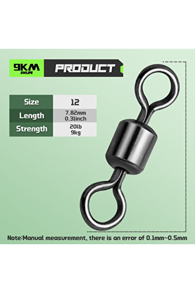 Choice مقاس 12 9KM 25 قطعة دوارة لصيد الأسماك دوارات صيد الأسماك دوارات الميا...