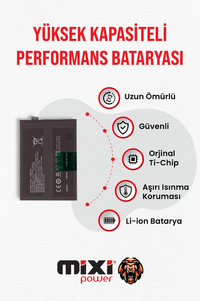 mixipower OPPO RENO 4 PRO Uyumlu Tam Kapasite Batarya TR Garantili