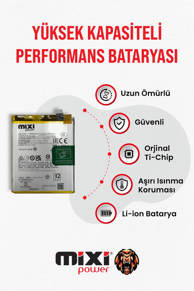 mixipower REALME 12 PRO / REALME 12 PRO PLUS 5G Uyumlu Tam Kapasite Batarya T...