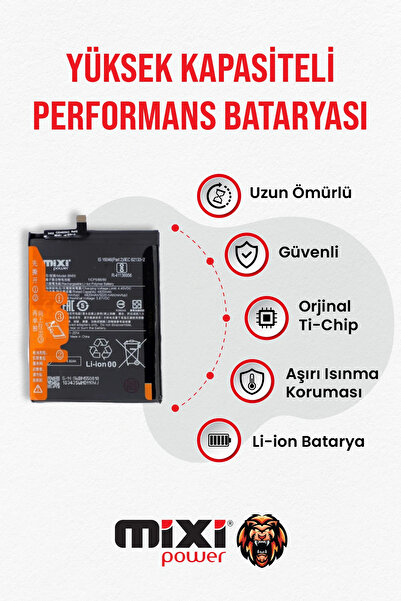 mixipower Xiaomi Redmi Note 9s Uyumlu Tam Kapasite Batarya TR Garantili