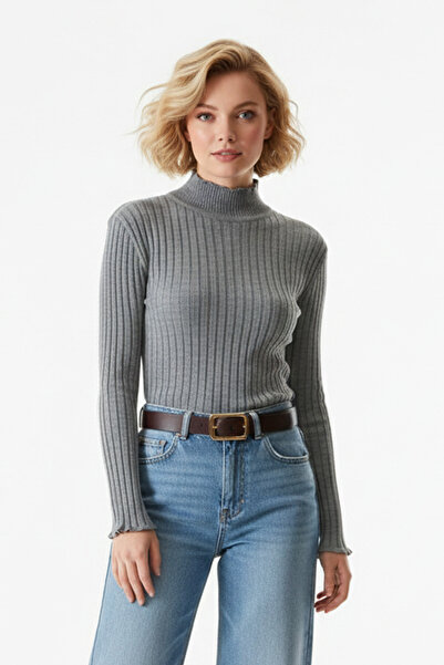 Fulla Moda Трикотажний светр з ребристим коміром-стійкою