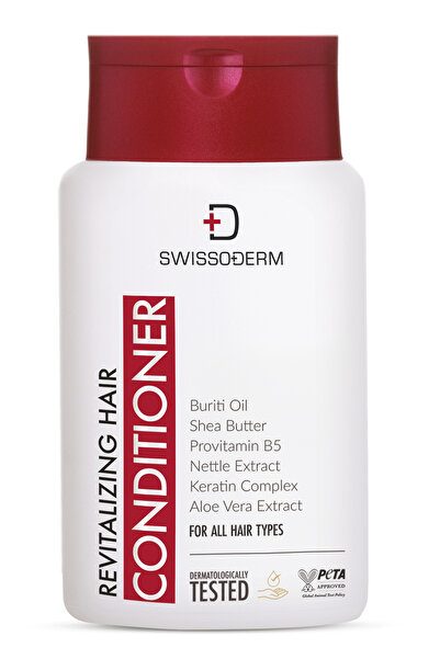 Swissoderm Canlandırıcı Saç Kremi, Tüm Saçlar, Vegan, Silikonsuz, Sülfatsız, Keratin, Kolay Şekillendirme 300ml