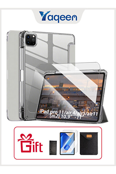 yaqeen غطاء حامل ثلاثي الطي لجهاز iPad Air 11 بوصة (M2) وiPad Pro 11 بوصة (الجيل الأول/الثاني/الثالث/الرابع)