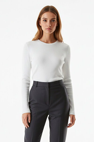 Fulla Moda Базовий трикотажний светр з круговим вирізом