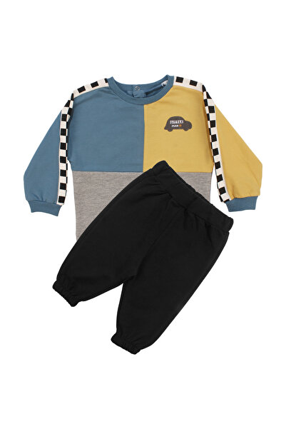 bebegen Baby Boy Blue Yellow Car Emblem 2-Piece Set