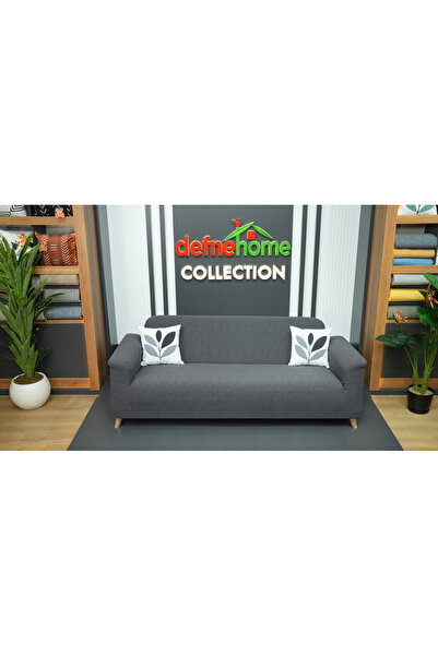 defnehome collection Jakarlı Düz Desen 3-3-1-1 Lastikli Kanepe Örtüsü | Lasti...