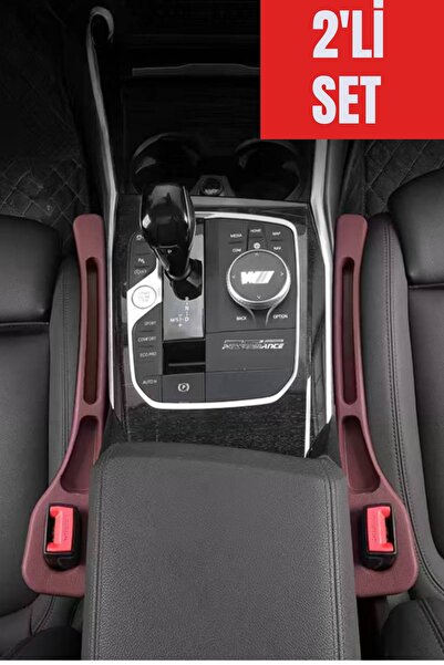 TOYFEST Protecție laterală anti-cădere pentru scaunul auto Burgundy – Set de 2 compatibile cu centura de siguranță pentru umplerea golurilor