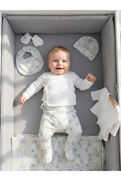 Miniday Baby Newborn Baby Girl Floral 10-Piece Hospital Release Cotton Set