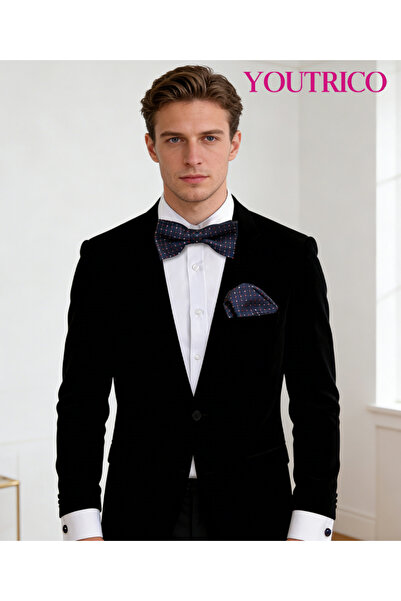 Youtrico ربطة عنق بدلة، منديل، أزرار أكمام - صناعة يدوية فاخرة، 3 قطع