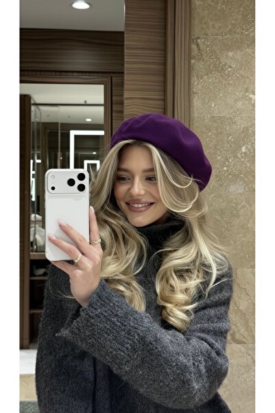 Goldmine Fransız Ressam Avusturalya Yün Keçe Bere Mor