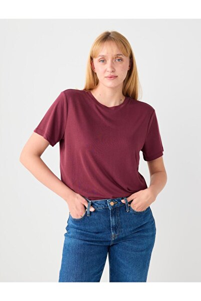 Jimmy Key Μπλουζάκι με κοντό μανίκι με λαιμόκοψη Modal πλεκτό μπλουζάκι