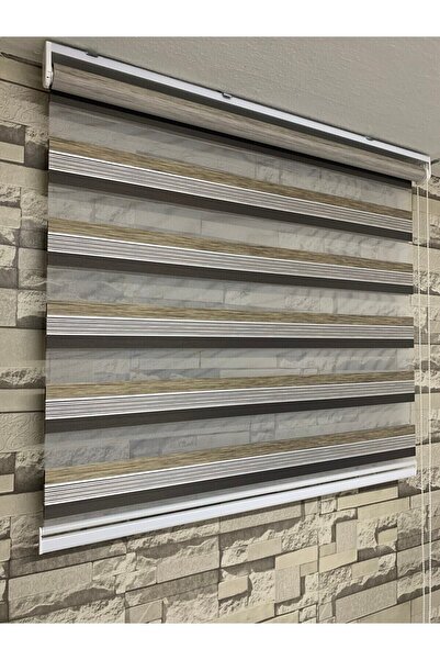 PERDECİNİZ Kahve Renk Geçişli Perde (etek Kısmı Düz) ENXBOY