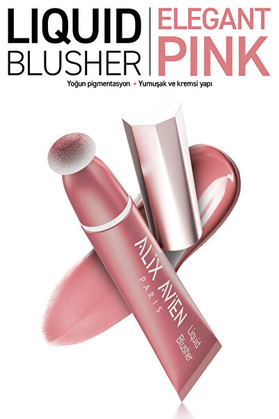 Alix Avien Yoğun Pigmentli E Vitaminli Mat Bitişli Kremsi Likit Allık - Liquid Blusher 02 Elegant Pink