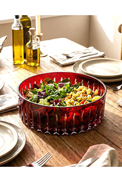 Akden Kristal Crystal Cutting Decor Handworked Colorful Glass Bowl