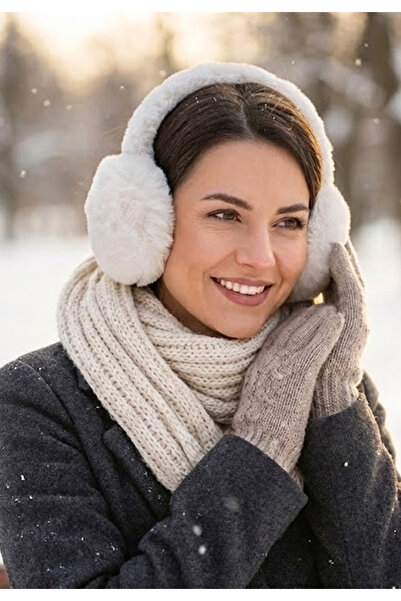 JOLIE Foldable Soft Plush Headphones - White