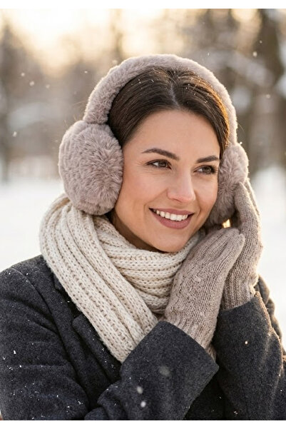 JOLIE Foldable Soft Plush Headphones - Brown