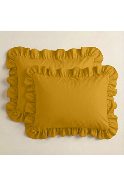 Sabia طقم غطاء وسادة مكشكش 100% قطن 62 خيط (155 TC) مقاس 50×60 سم