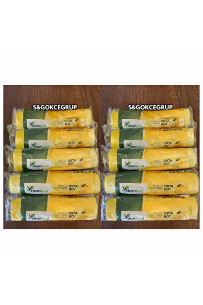 Clean Büzgülü Limon Kokulu 10 Rulo Orta Boy Çöp Poşeti 55*60 Çöp Torbası