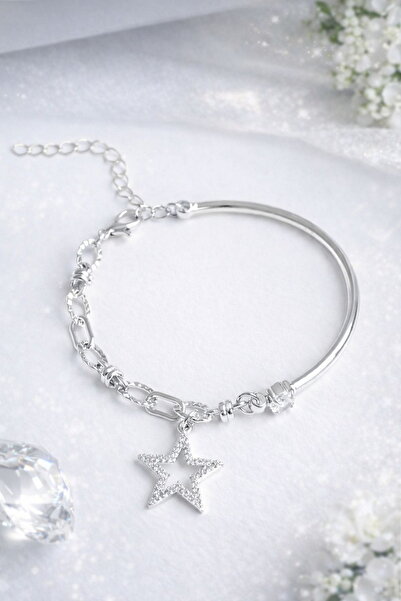 DEMOKAN Kadın Bileklik 14k Renk Yarı Geçme Zirkon Yıldız Bileklik