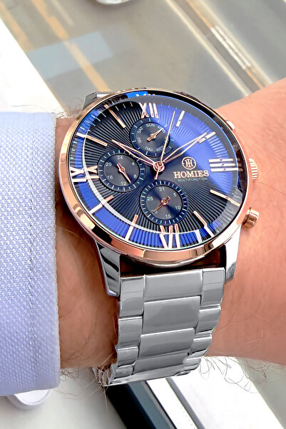 Homies Men's Wristwatch Functions Active Waterproof Silver Color Steel Cord H...