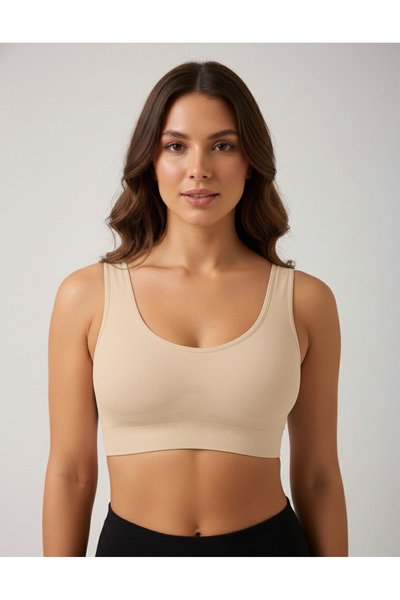 MİSTİRİK Rosella Model Göğüs Küçültücü Kalın Asklı Pedsiz Sütyen Ten Renk
