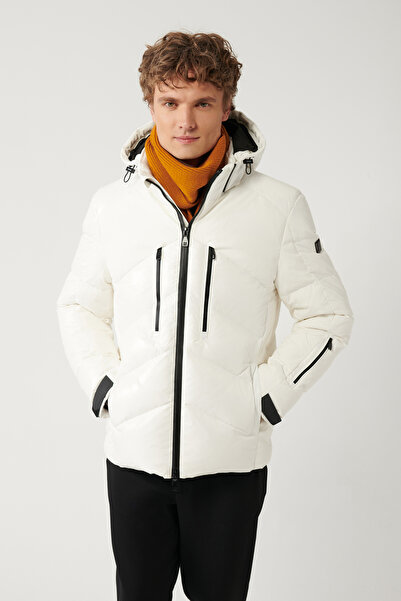 Avva للجنسين قابل للنفخ M - أبيض، مقاوم للرياح ومقاوم للماء، قلادة قابلة للفصل مع حزام