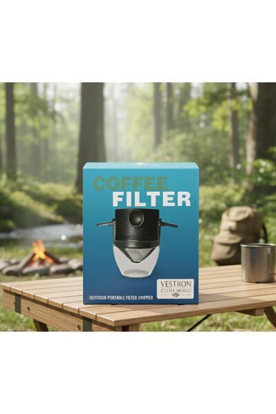VESTRON Outdoor Kamp Kahve Filtresi Metal Demleme Potu Pour Over Katlanır