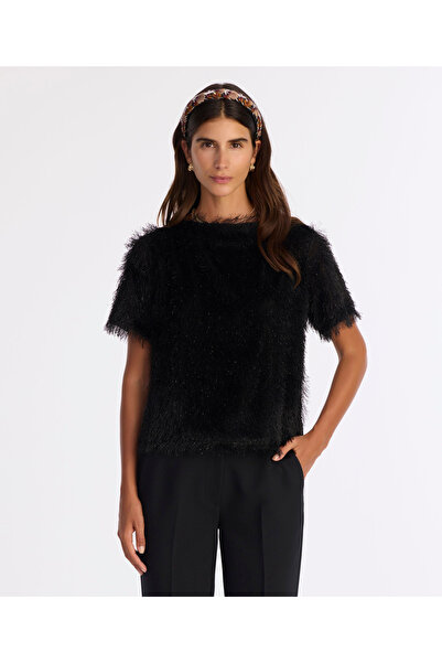 Yargıcı Kayık Yaka Kısa Kollu Bluz