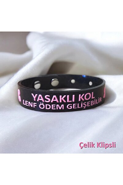 fırsatlar diyarı Meme Kans*ri Farkındalık Bilekliği Lenf Ödem Bilekliği Yasaklı Kol Uyarı Bilekliği (BOYASI ÇIKMAZ)