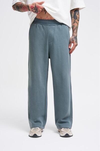 Machinist Мъжки широки панталони от памук в цвят Blue Smoke