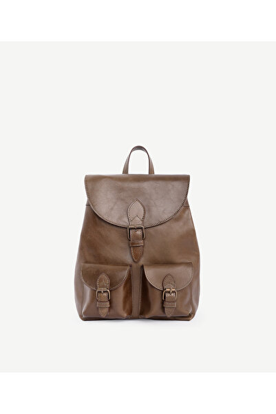 Yargıcı حقيبة ظهر جلدية مع غطاء