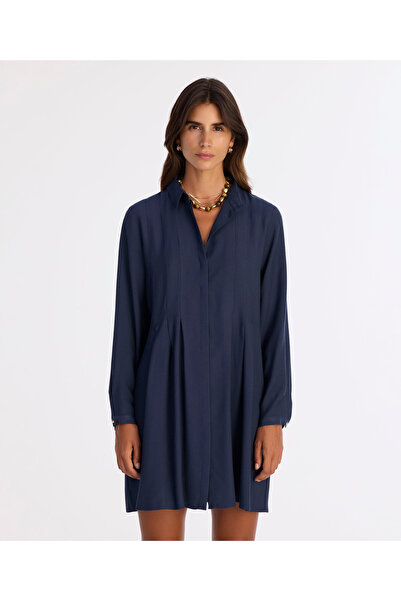 Yargıcı Loose Shirt Collar Long Sleeve Dress
