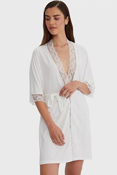 AYYILDIZ 59441 Rochie din bumbac pieptănat ecru