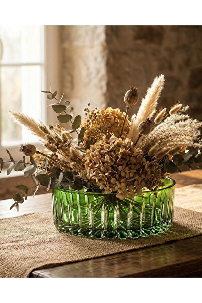 Akden Kristal Crystal Cutting Decor Handworked Colorful Glass Bowl