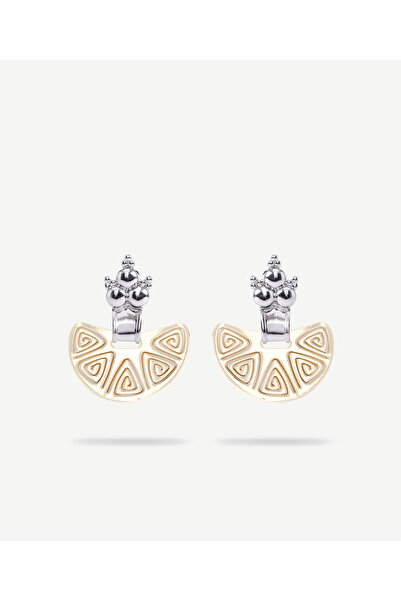 Yargıcı Gold Ve Gümüş Detaylı Küpe