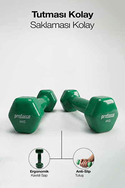 Proforce Vdb Dışı Vinil Kaplı İçi Çelik Döküm Ağırlık Tek Adet Dambıl 4 Kg