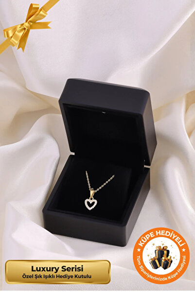 Lucente Jewellery Luxury Serisi Işıklı Hediye Kutulu 925 Ayar Altın Gümüş Kap...