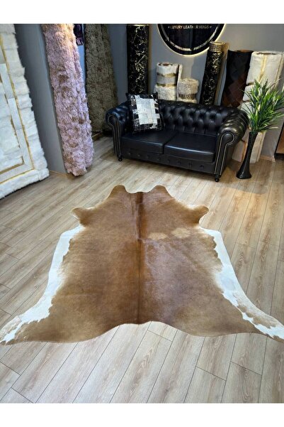 Wonder Fur Kaymaz Taban Doğal Dana Derisi  Açık Kahve Post Halı