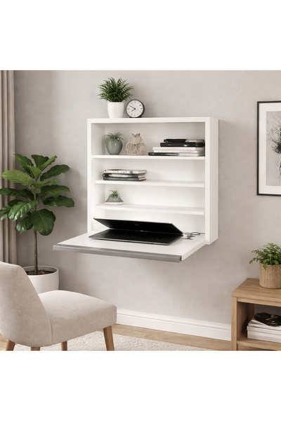 Dekorister Violin Laptop Çalışma Masası Beyaz