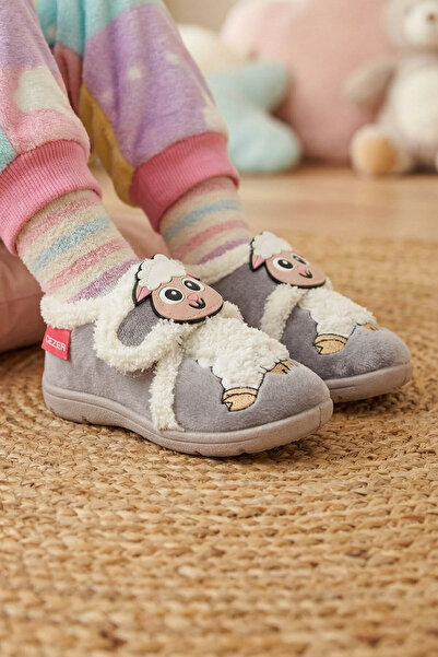 GEZER Bebe Kız Çocuk Kışlık Cırtlı Ayarlanabilir Günlük Okul Kreş Panduf Ayakkabı