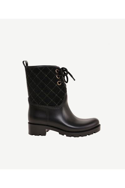 Yargıcı Kapitone Detaylı Kısa Yağmur Botu