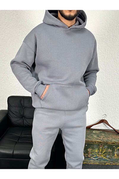 tetramoda Φούτερ Three Thread K με κουκούλα O oversized