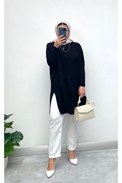 NİSUM MODA Knitting Tunic with Side Slip