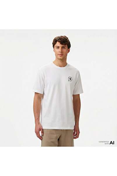 Converse Classic Erkek Grafik Baskılı Beyaz T-Shirt