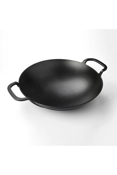 Lava Döküm Yuvarlak Wok Döküm Demir Yekpare Çift Kulplu Çap(Ø)38cm.