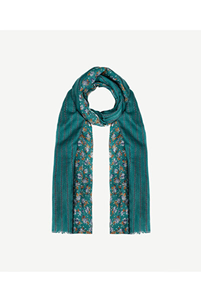 Yargıcı Küçük Çiçek Desenli Ve Yün İçerikli Şal