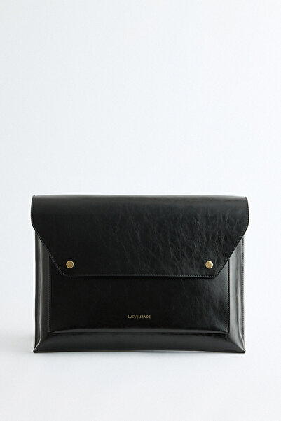 LUTVELIZADE Çanta 2534 - Çok Gözlü Clutch Siyah Kadın Çanta